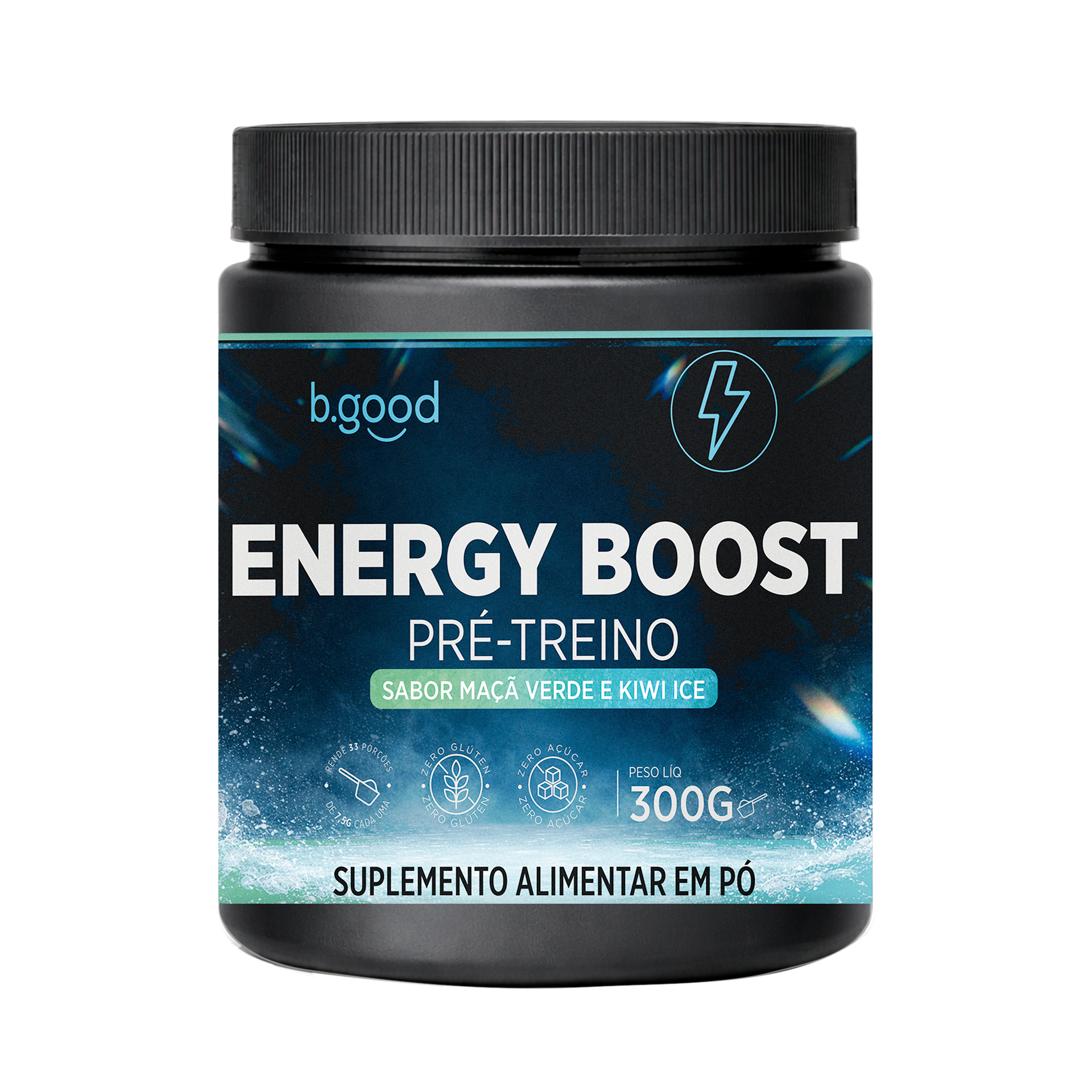 ENERGY BOOST – Pré Treino Sabor Maçã Verde com Kiwi Ice